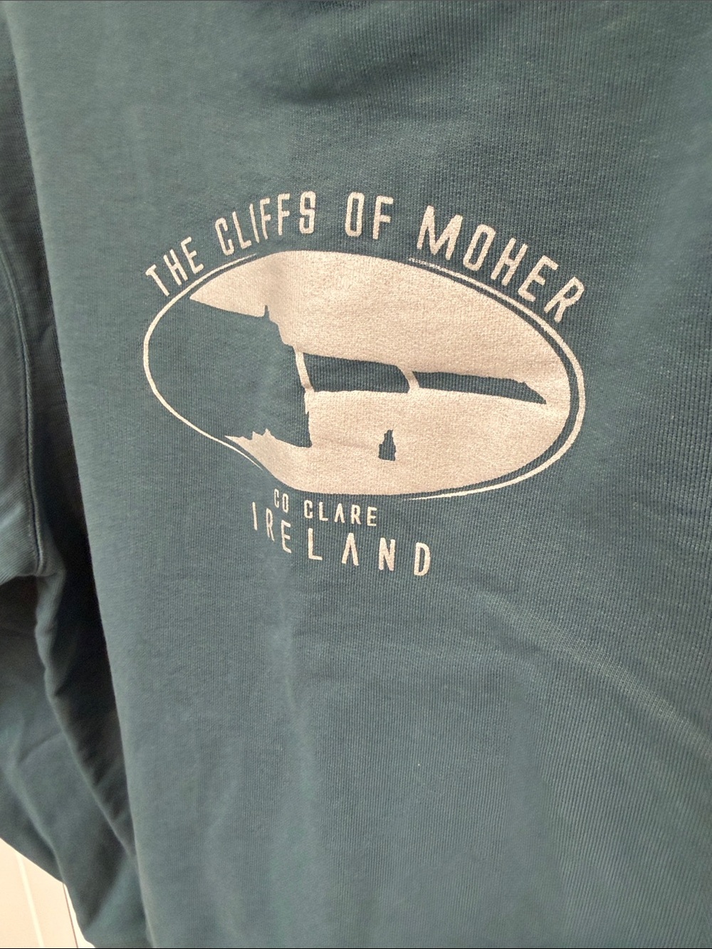 Cliffs of Moher Ireland Graphic Crewneck Sweatshirt - Teal Green - Picture 4 of 5